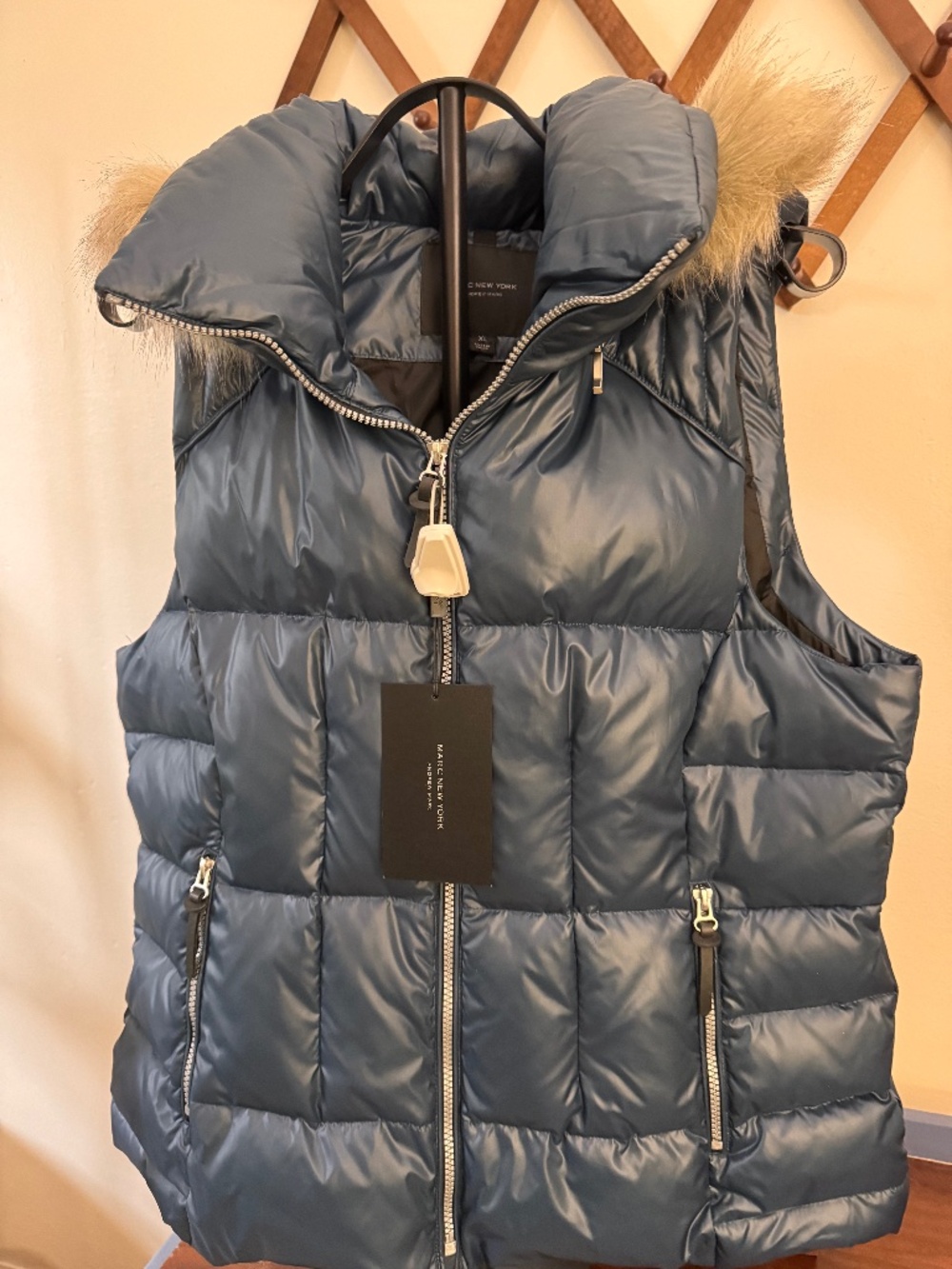 Marc New York faux fur collar vest